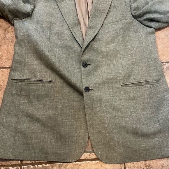 Brooks Brothers Mens Olive Green Silk/Linen/Wool Blend 2 Button Blazer Size 43 R - Picture 10 of 11